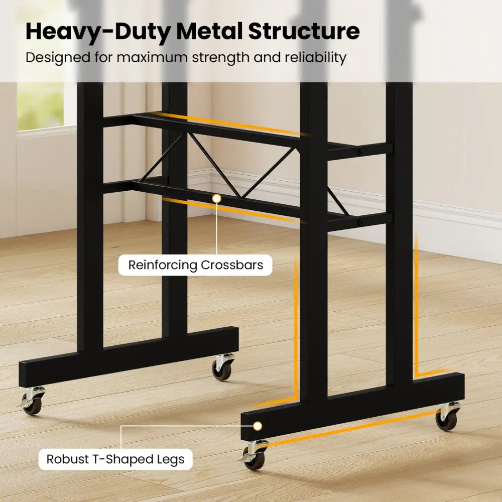 Height Adjustable Laptop Desk with Fabric Drawer Tablet Holder and Lockable Wheels-Black - Black - Standing Desks