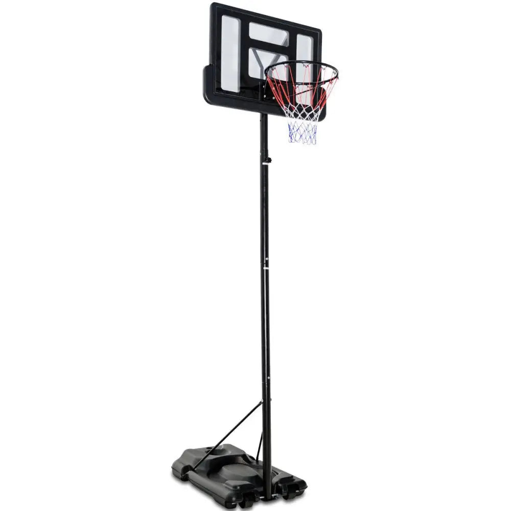 Height Adjustable Portable Shatterproof Backboard Basketball Hoop with 2 Nets - Black - Sport Equipments