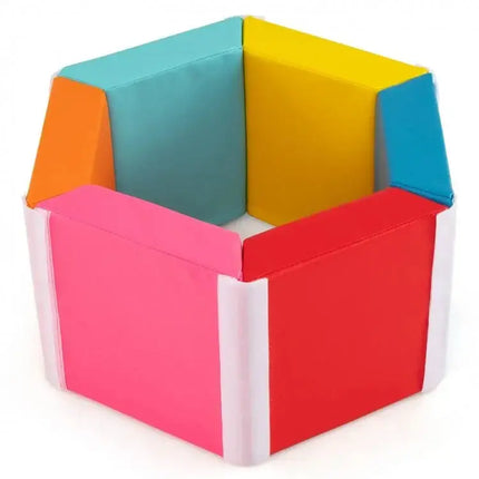 Hexagon Kids Ball Pit Foam Climbing Exercise Mat with Detachable PU Covers - Multicolor - Oasis Home Essentials