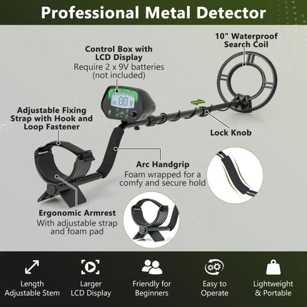 High Accuracy Waterproof Search Coil Metal Detector - Garden
