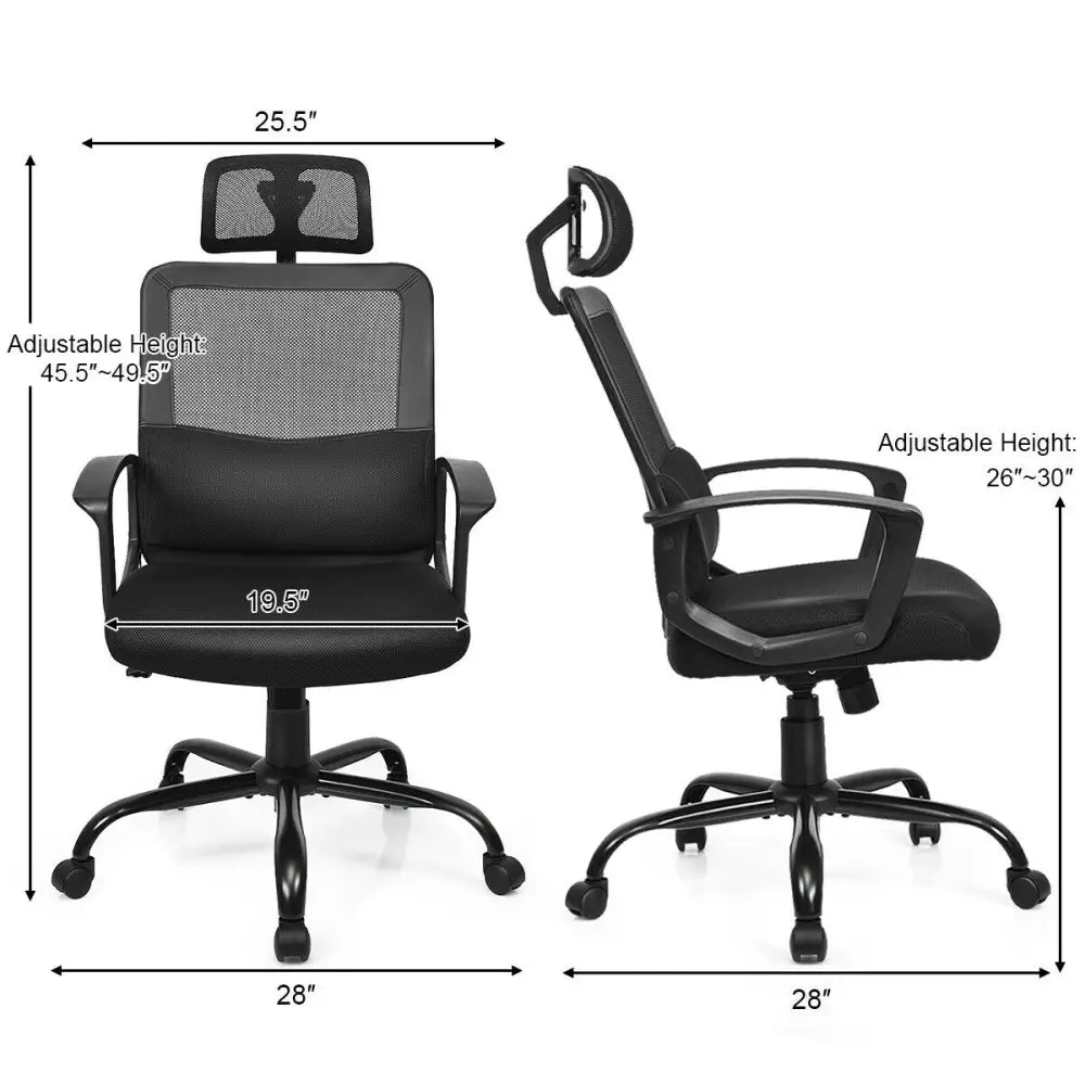 High Back Ergonomic Mesh Office Chair Swivel Chair - Black - Ergonomic Chairs