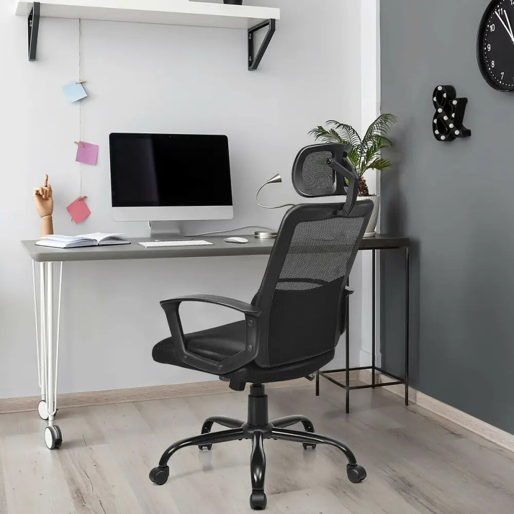 High Back Ergonomic Mesh Office Chair Swivel Chair - Black - Ergonomic Chairs