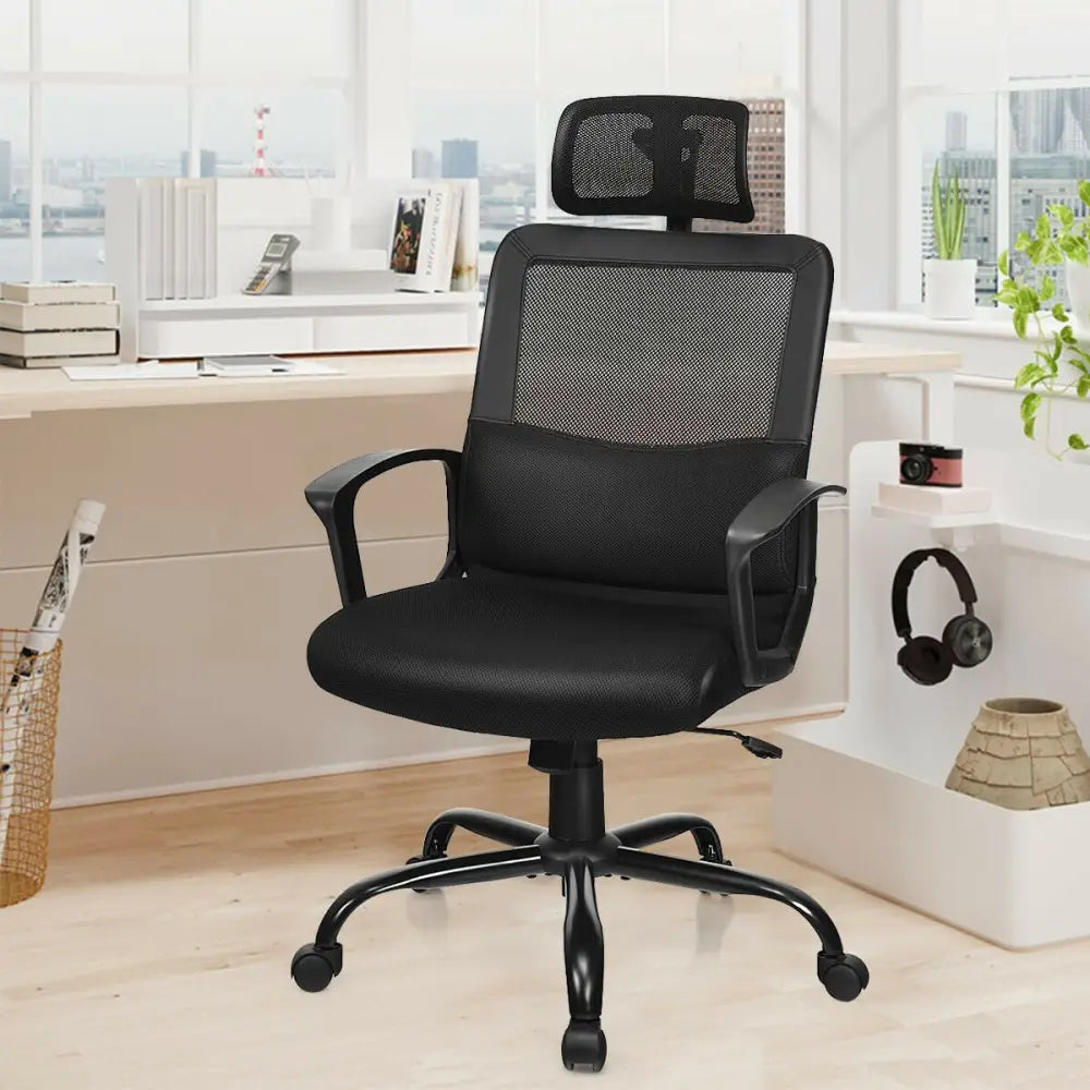High Back Ergonomic Mesh Office Chair Swivel Chair - Black - Ergonomic Chairs