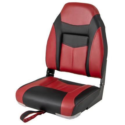 High Back Folding Boat Seats with Sponge Cushions and Flexible Hinges - Red - Swimming