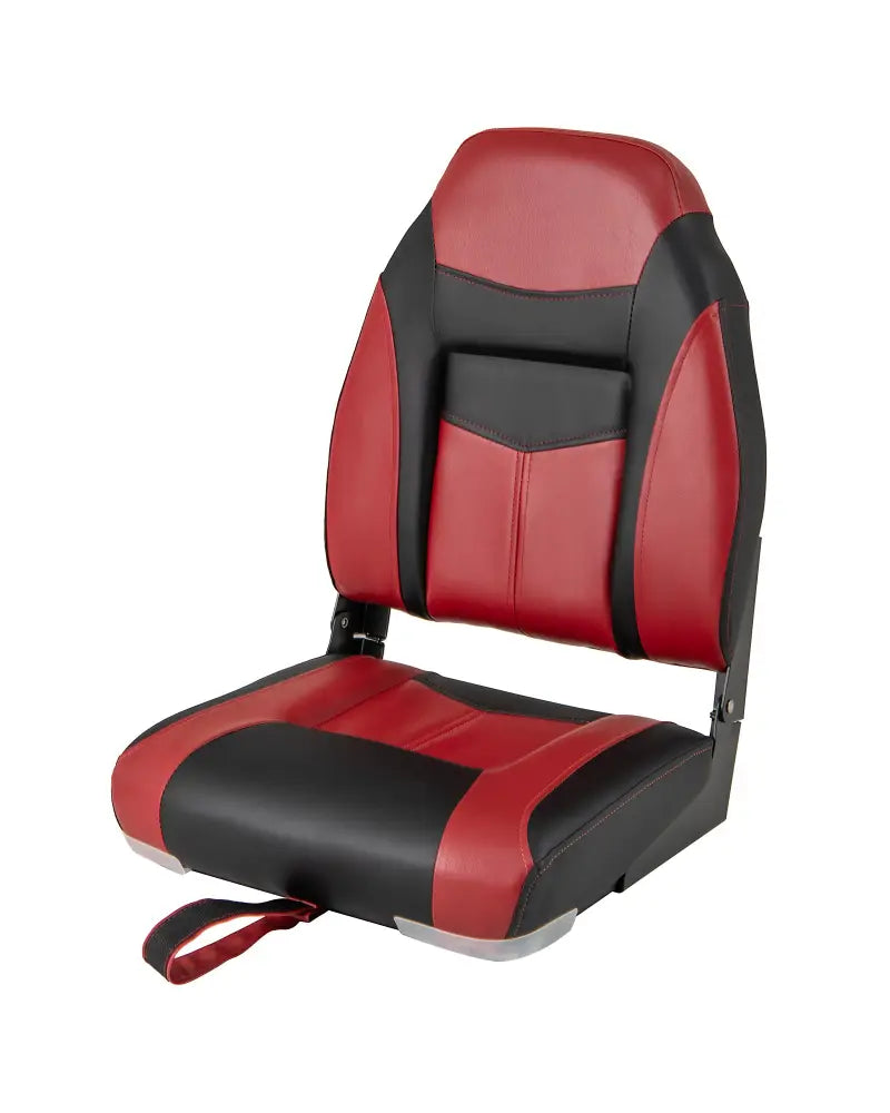 High Back Folding Boat Seats with Sponge Cushions and Flexible Hinges - Red - Swimming