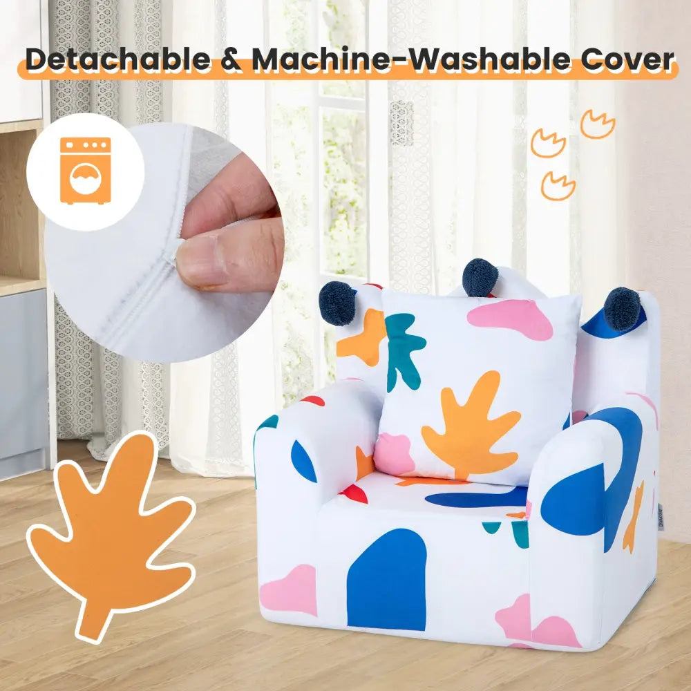 High-density Padding Kids Sofa with Armrest and Extra Pilow-Multicolor - Multicolor - Kids Chairs & Seating