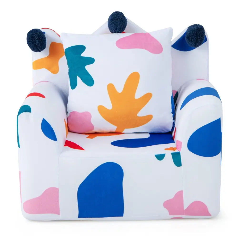 High-density Padding Kids Sofa with Armrest and Extra Pilow-Multicolor - Multicolor - Kids Chairs & Seating