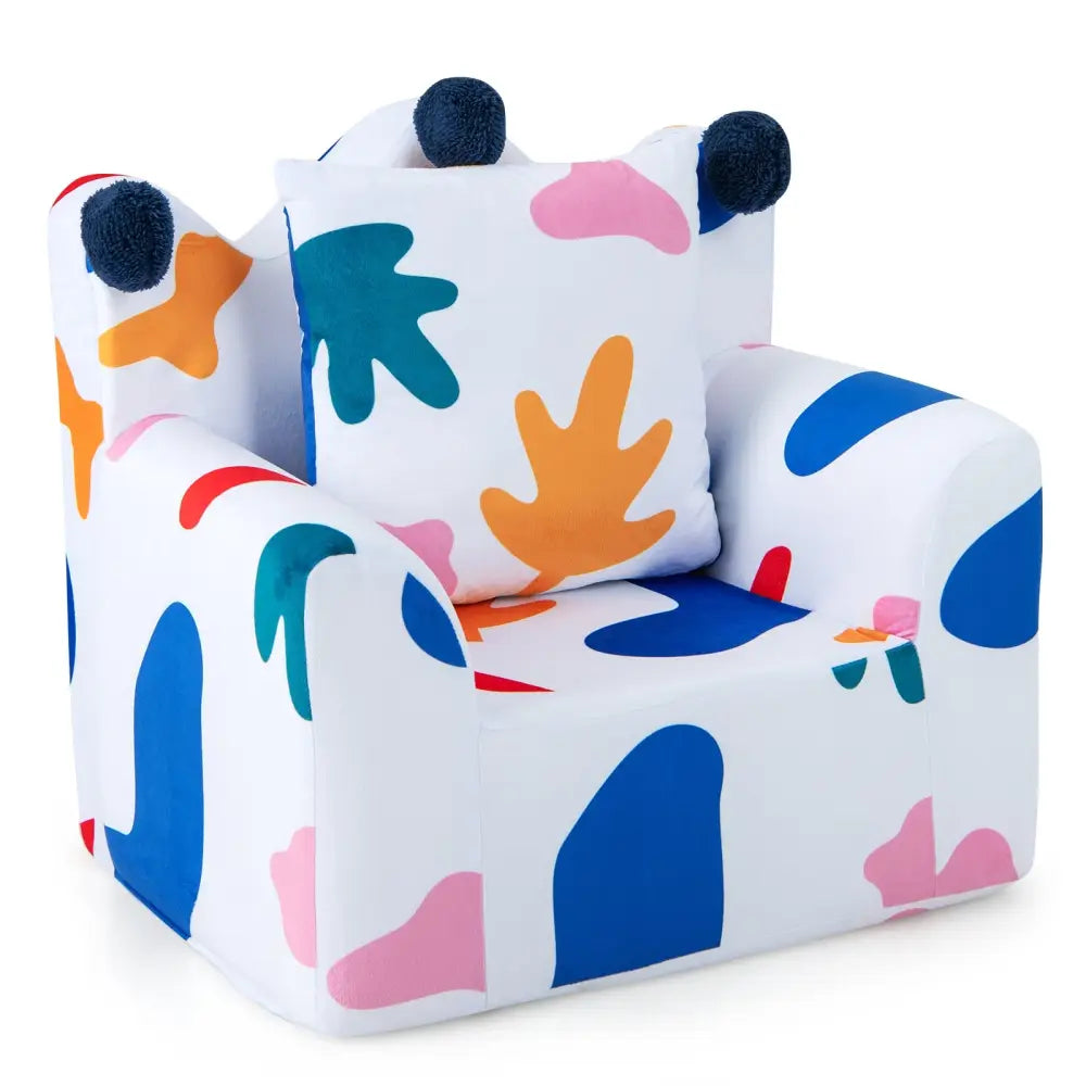High-density Padding Kids Sofa with Armrest and Extra Pilow-Multicolor - Multicolor - Kids Chairs & Seating