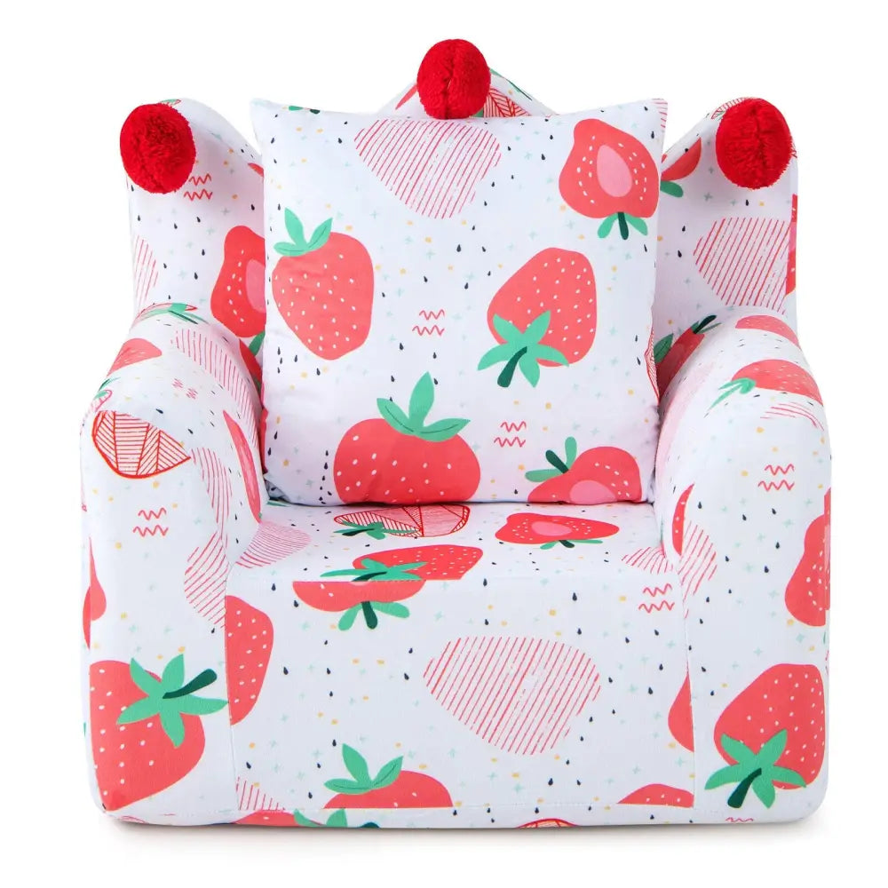 High-density Padding Kids Sofa with Armrest and Extra Pilow-Pink - Pink - Kids Chairs & Seating