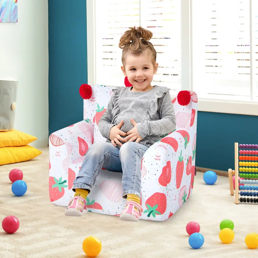 High-density Padding Kids Sofa with Armrest and Extra Pilow-Pink - Pink - Kids Chairs & Seating
