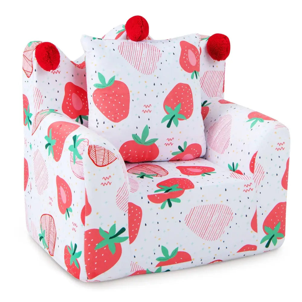 High-density Padding Kids Sofa with Armrest and Extra Pilow-Pink - Pink - Kids Chairs & Seating