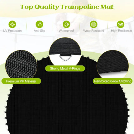 High-Elastic PP Replacement Jumping Mat-15 ft - Black - Trampoline Accessories