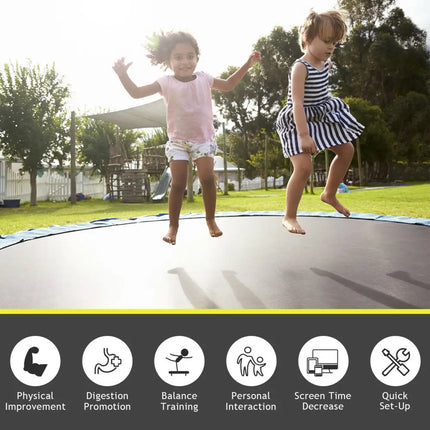 High-Elastic PP Replacement Jumping Mat-15 ft - Black - Trampoline Accessories
