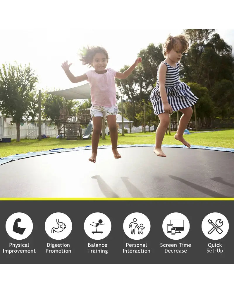 High-Elastic PP Replacement Jumping Mat-16 Feet - Black - Trampoline Accessories