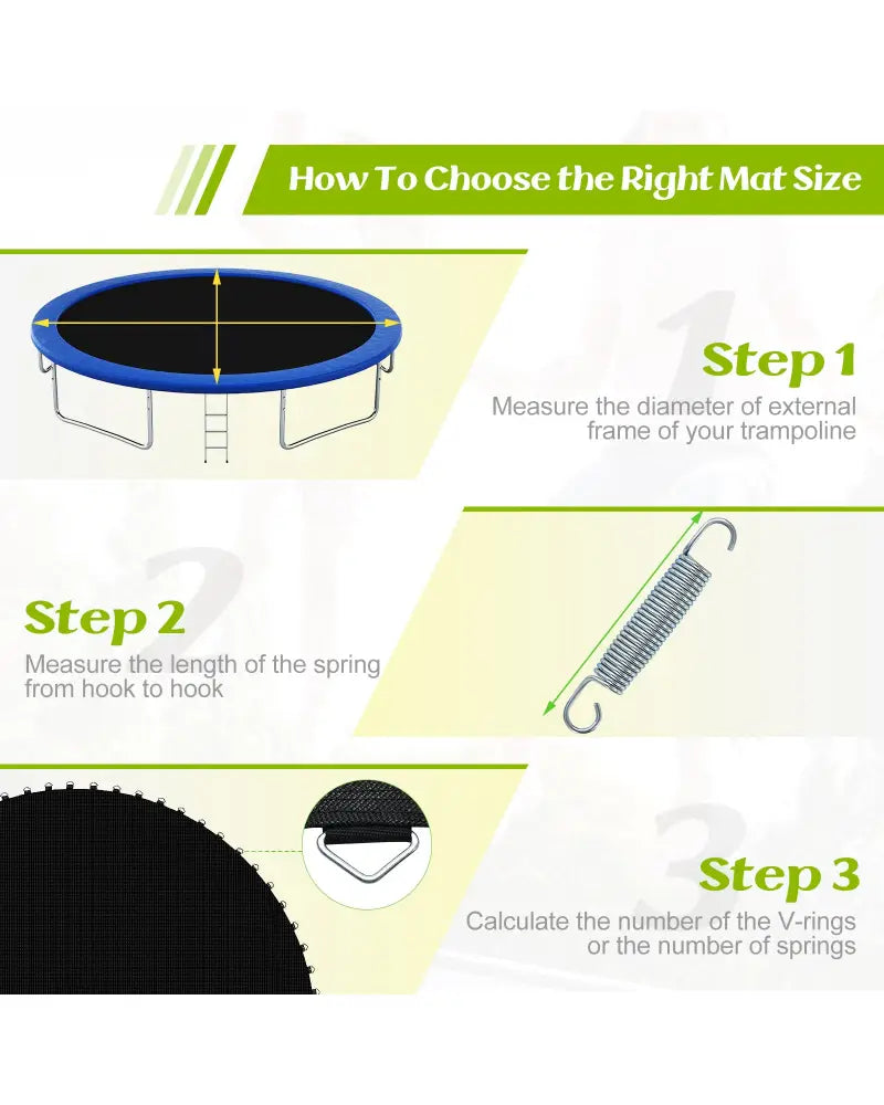 High-Elastic PP Replacement Jumping Mat-16 Feet - Black - Trampoline Accessories