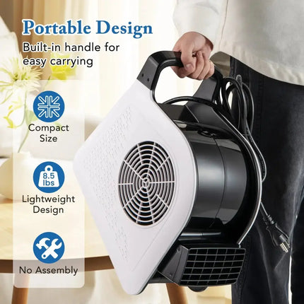 High Velocity Blower Fan Utility Air Mover with 3 Speeds and 185° Pivoting Head Costway