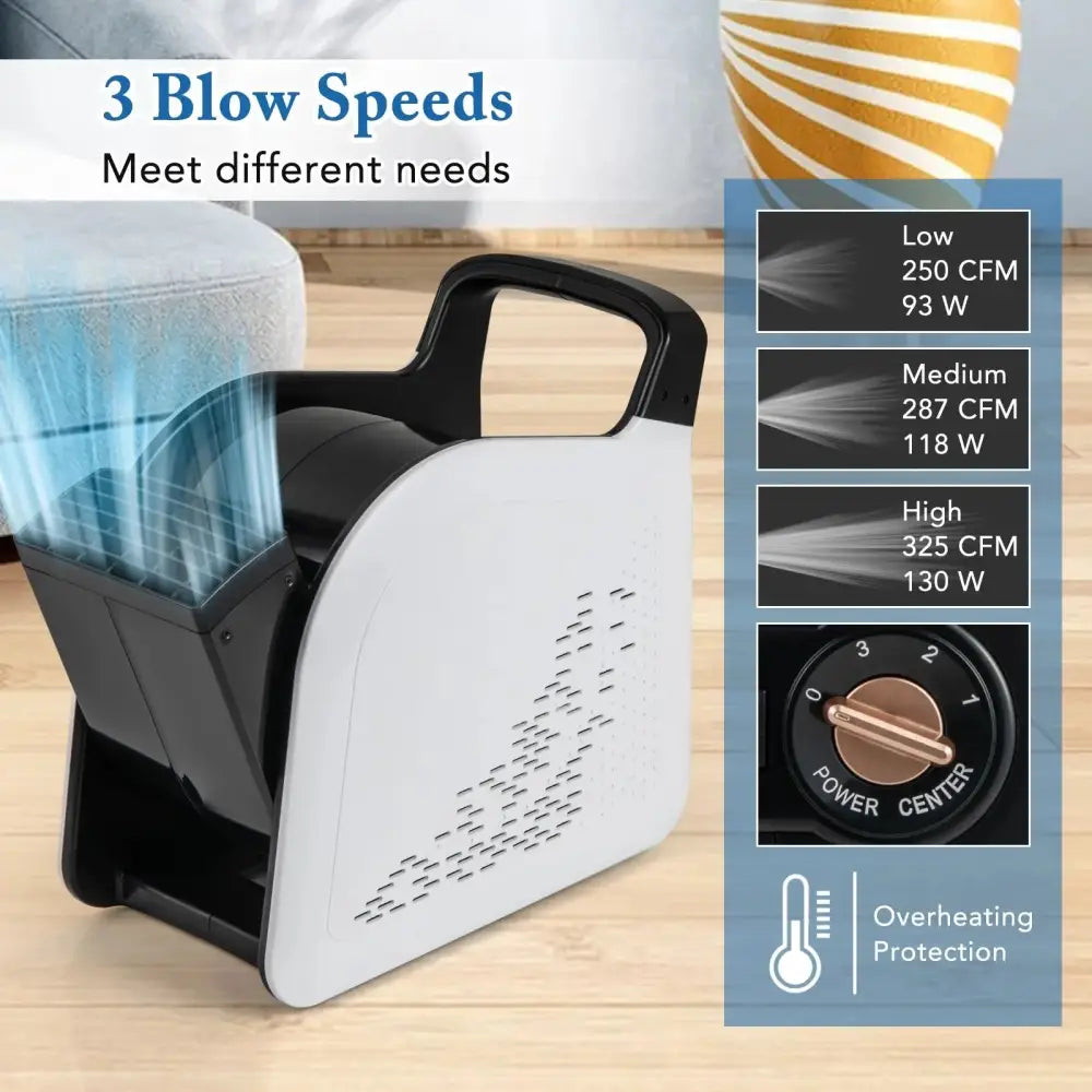 High Velocity Blower Fan Utility Air Mover with 3 Speeds and 185° Pivoting Head Costway