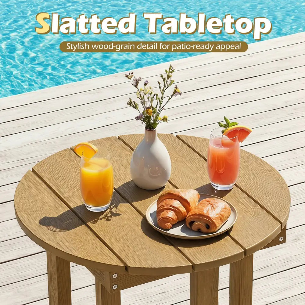 HIPS Adirondack Side Table with Weather-Resistant and Waterproof Top-Coffee - Coffee - Patio Coffee Tables