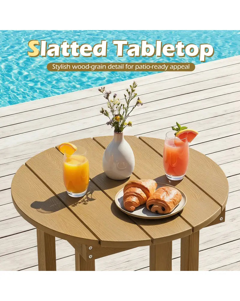 HIPS Adirondack Side Table with Weather-Resistant and Waterproof Top-Coffee - Coffee - Patio Coffee Tables