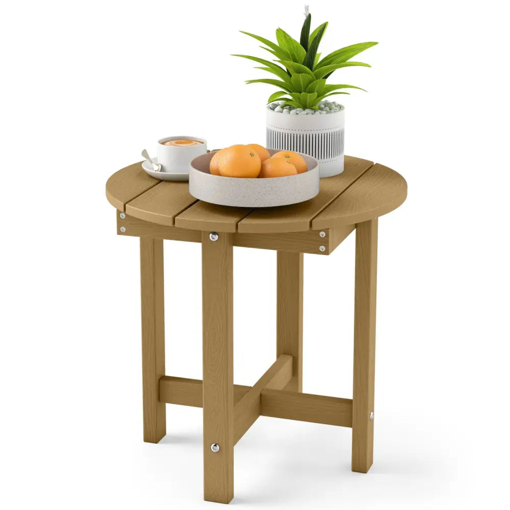 HIPS Adirondack Side Table with Weather-Resistant and Waterproof Top-Coffee - Coffee - Patio Coffee Tables
