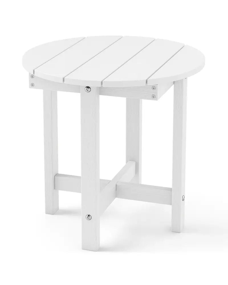 HIPS Adirondack Side Table with Weather-Resistant and Waterproof Top-White - White - Patio Coffee Tables