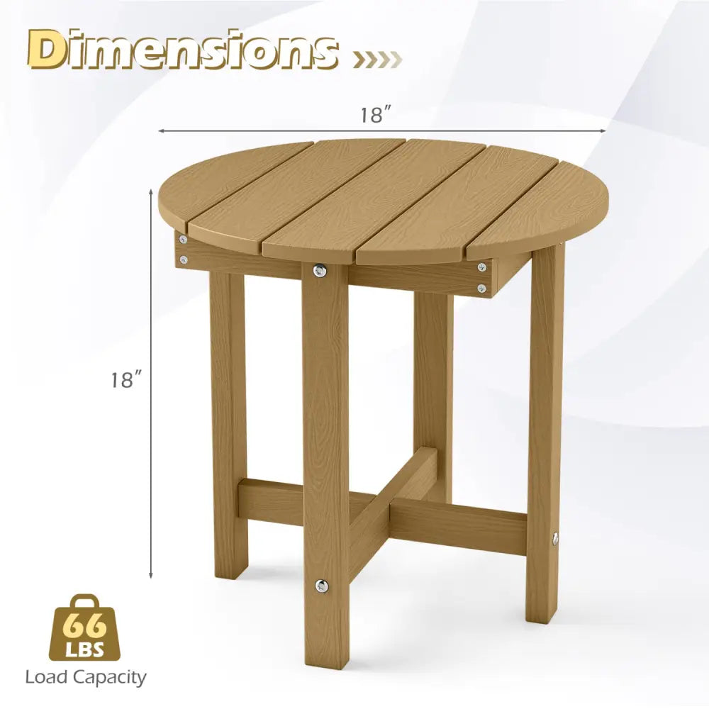 HIPS Adirondack Side Table with Weather-Resistant and Waterproof Top-Coffee - Coffee - Patio Coffee Tables