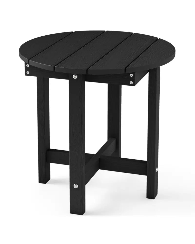HIPS Adirondack Side Table with Weather-Resistant and Waterproof Top-Black - Black - Patio Coffee Tables