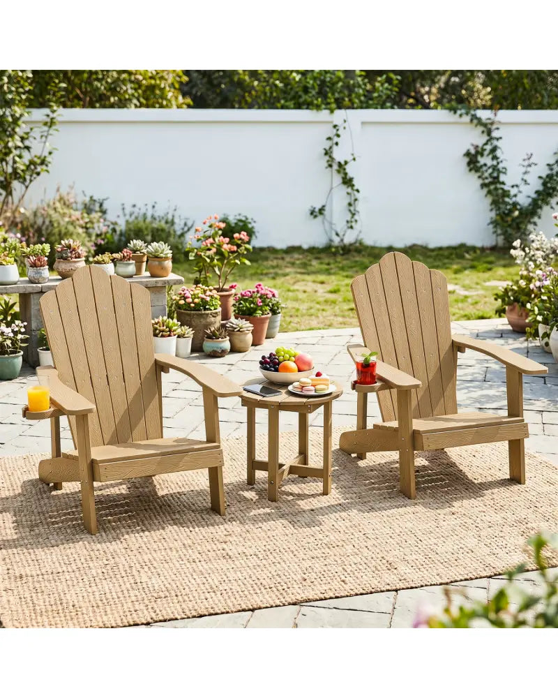 HIPS Adirondack Side Table with Weather-Resistant and Waterproof Top-Coffee - Coffee - Patio Coffee Tables