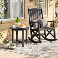 HIPS Adirondack Side Table with Weather-Resistant and Waterproof Top-Black - Black - Patio Coffee Tables