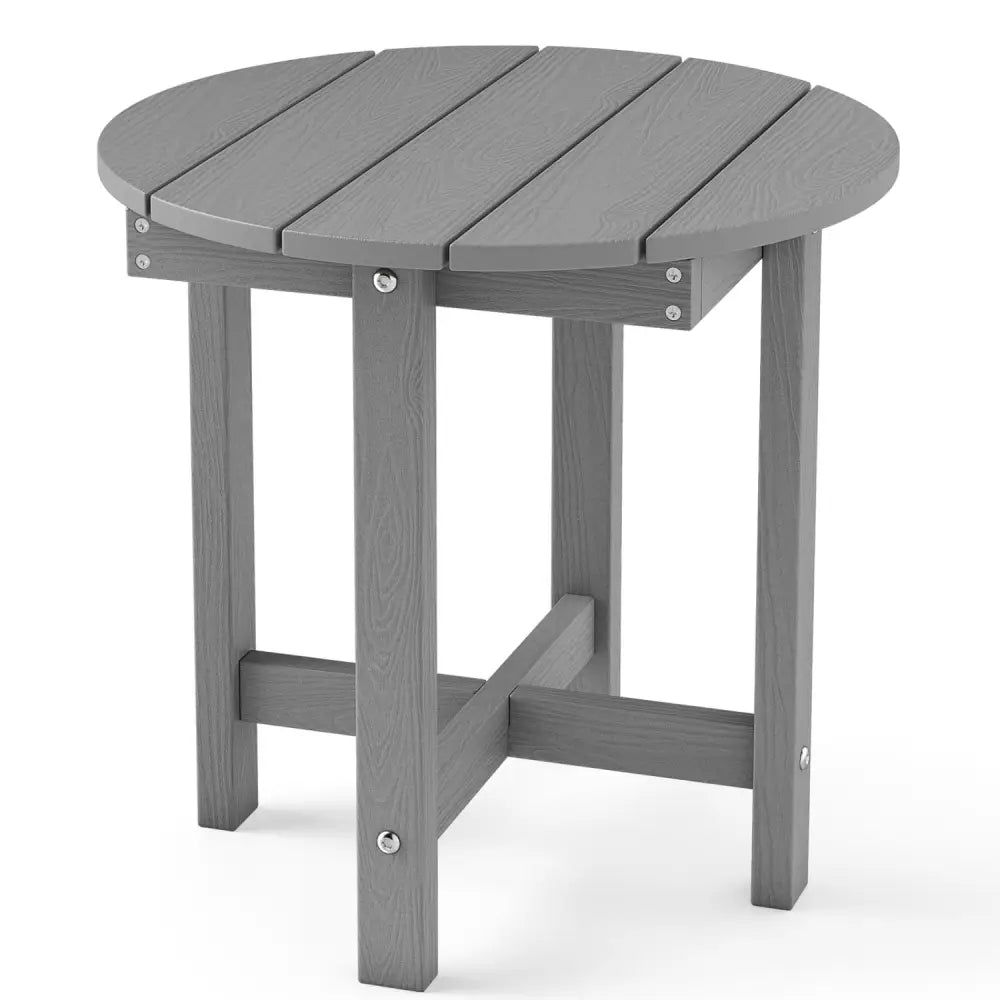 HIPS Adirondack Side Table with Weather-Resistant and Waterproof Top-Gray - Gray - Patio Coffee Tables