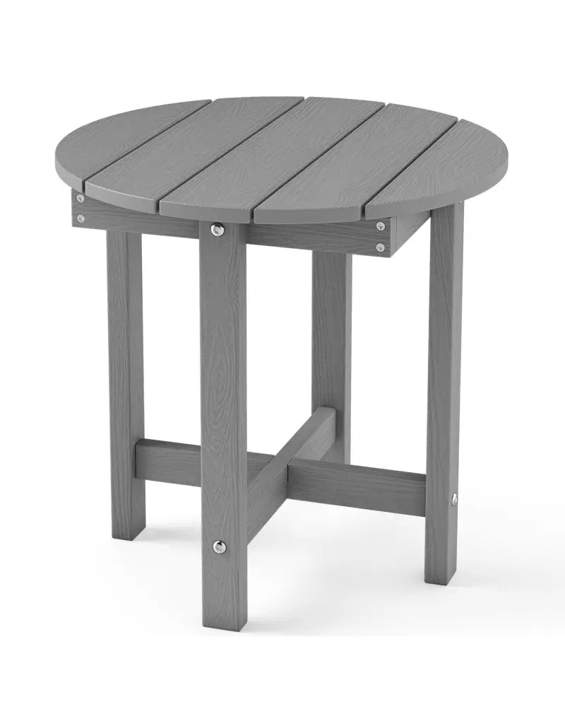 HIPS Adirondack Side Table with Weather-Resistant and Waterproof Top-Gray - Gray - Patio Coffee Tables
