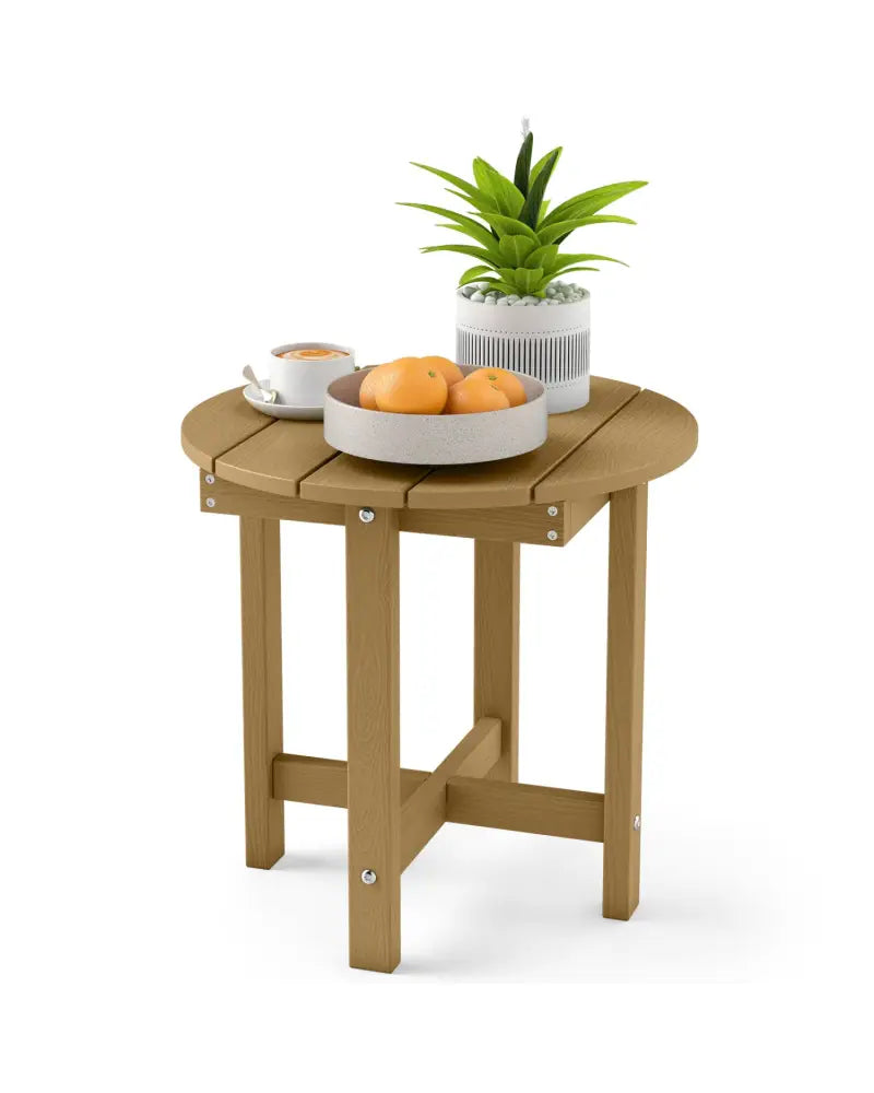 HIPS Adirondack Side Table with Weather-Resistant and Waterproof Top-Coffee - Coffee - Patio Coffee Tables
