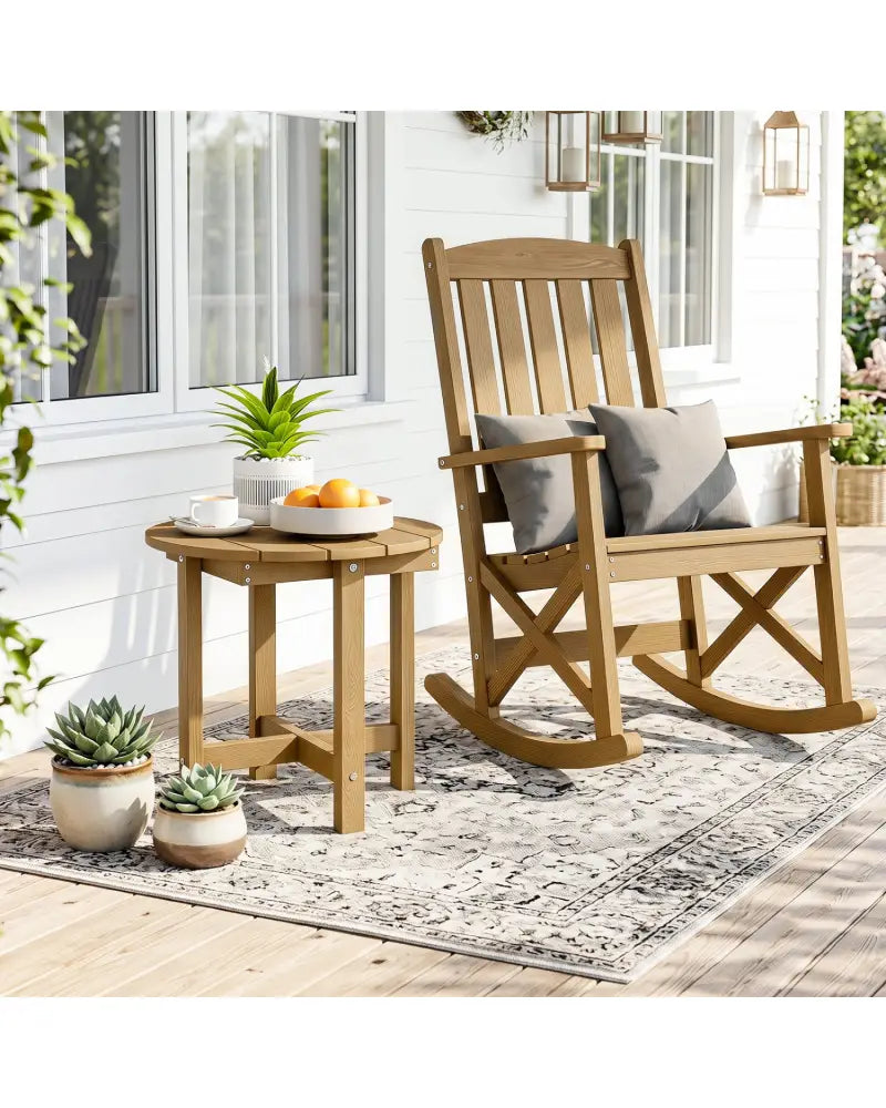 HIPS Adirondack Side Table with Weather-Resistant and Waterproof Top-Coffee - Coffee - Patio Coffee Tables