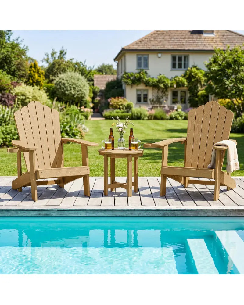 HIPS Adirondack Side Table with Weather-Resistant and Waterproof Top-Coffee - Coffee - Patio Coffee Tables