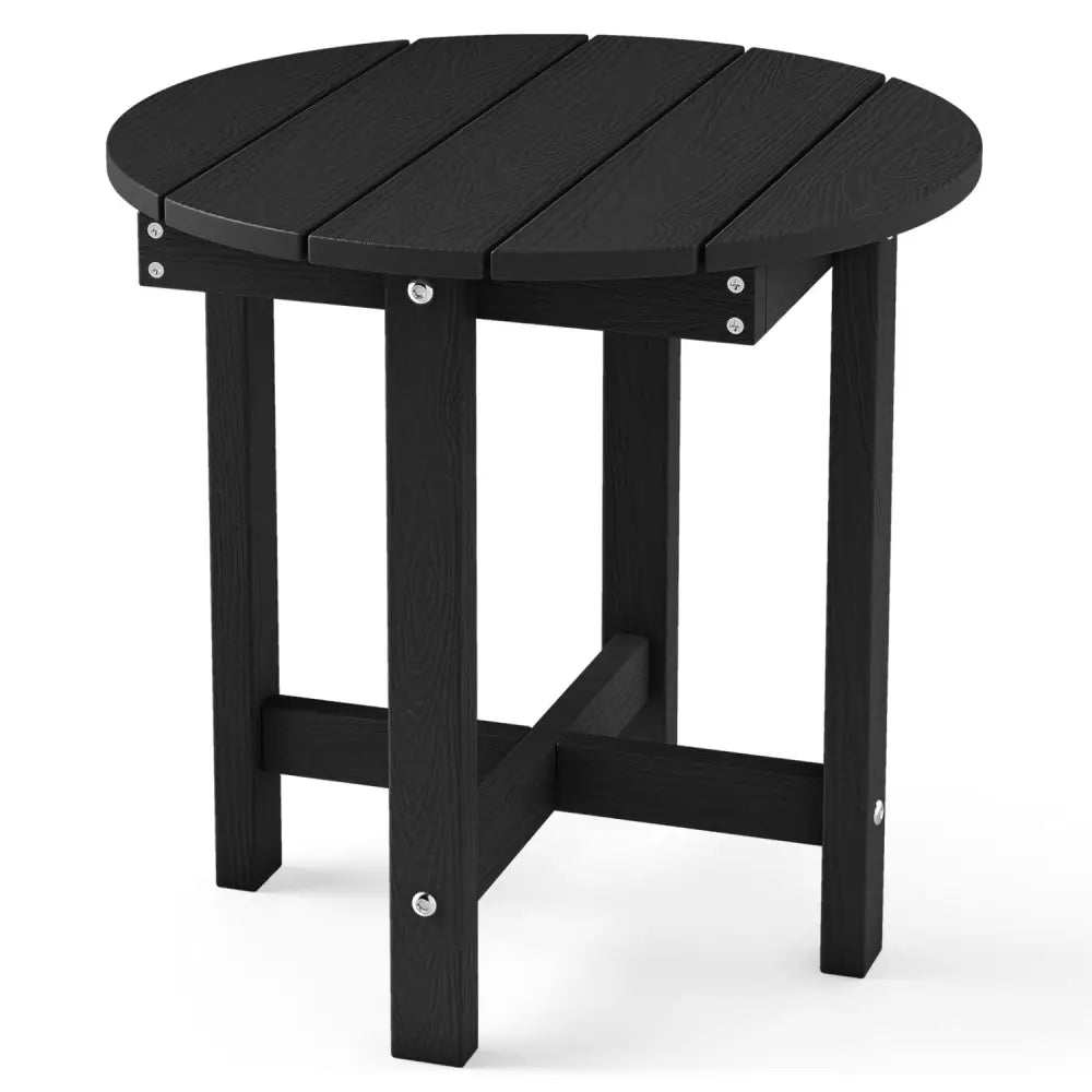 HIPS Adirondack Side Table with Weather-Resistant and Waterproof Top-Black - Black - Patio Coffee Tables