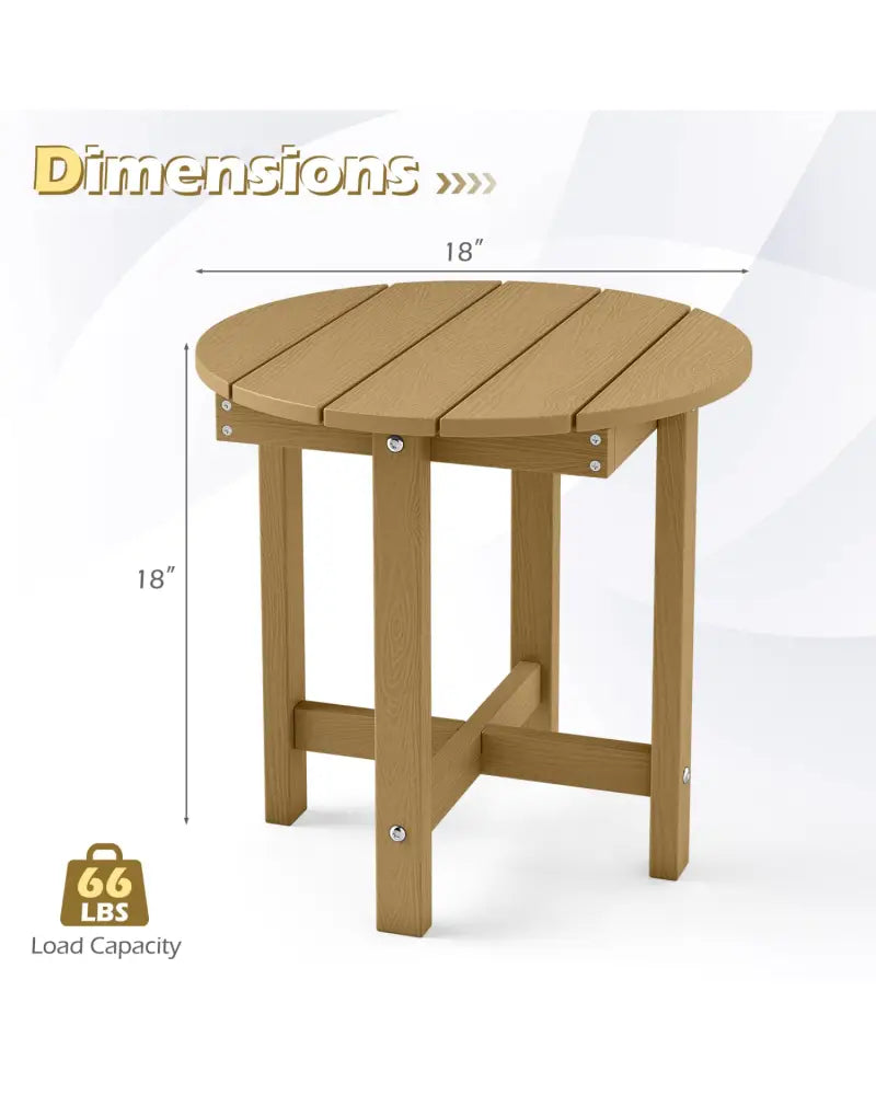 HIPS Adirondack Side Table with Weather-Resistant and Waterproof Top-Coffee - Coffee - Patio Coffee Tables