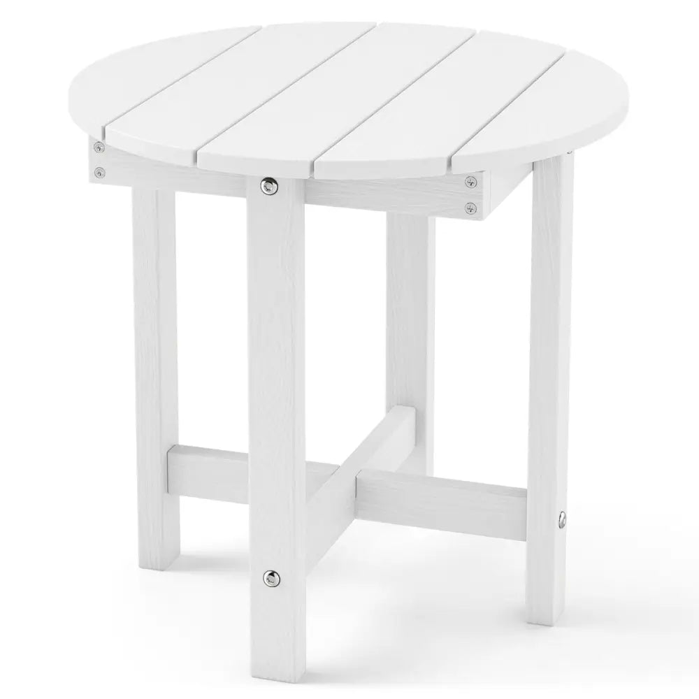 HIPS Adirondack Side Table with Weather-Resistant and Waterproof Top-White - White - Patio Coffee Tables