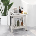 HIPS Shower Bench Seat with Handle Shower Head-White - White - Bath Safety