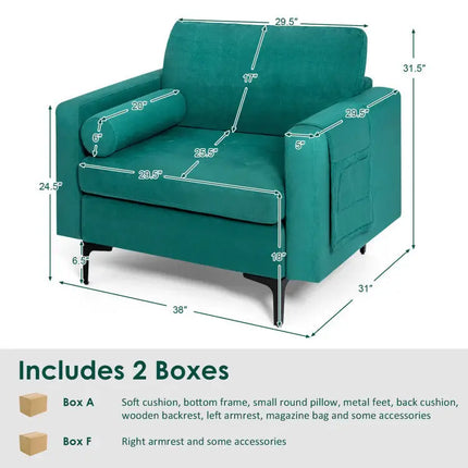 Home Fitness & Relaxation Set “ 3 in 1 Folding Treadmill and Modern Accent Chair - Sofas & Loveseats