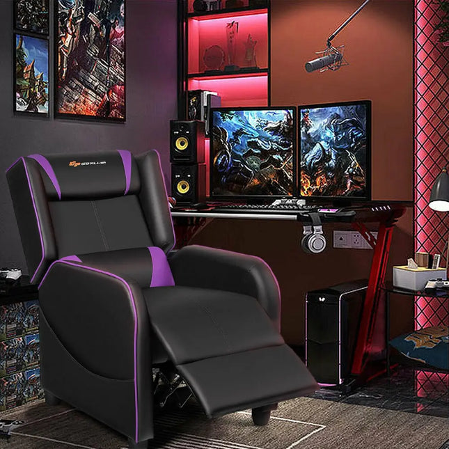 Home Massage Gaming Recliner Chair-Purple - Purple - Gaming Chairs