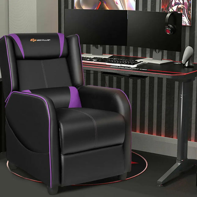 Home Massage Gaming Recliner Chair-Purple - Purple - Gaming Chairs