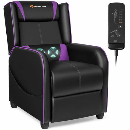 Home Massage Gaming Recliner Chair-Purple - Purple - Gaming Chairs