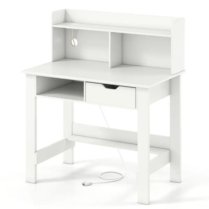 Home Office Computer Desk with Storage Shelves and Drawer Ideal for Working and Studying - Computer Desks