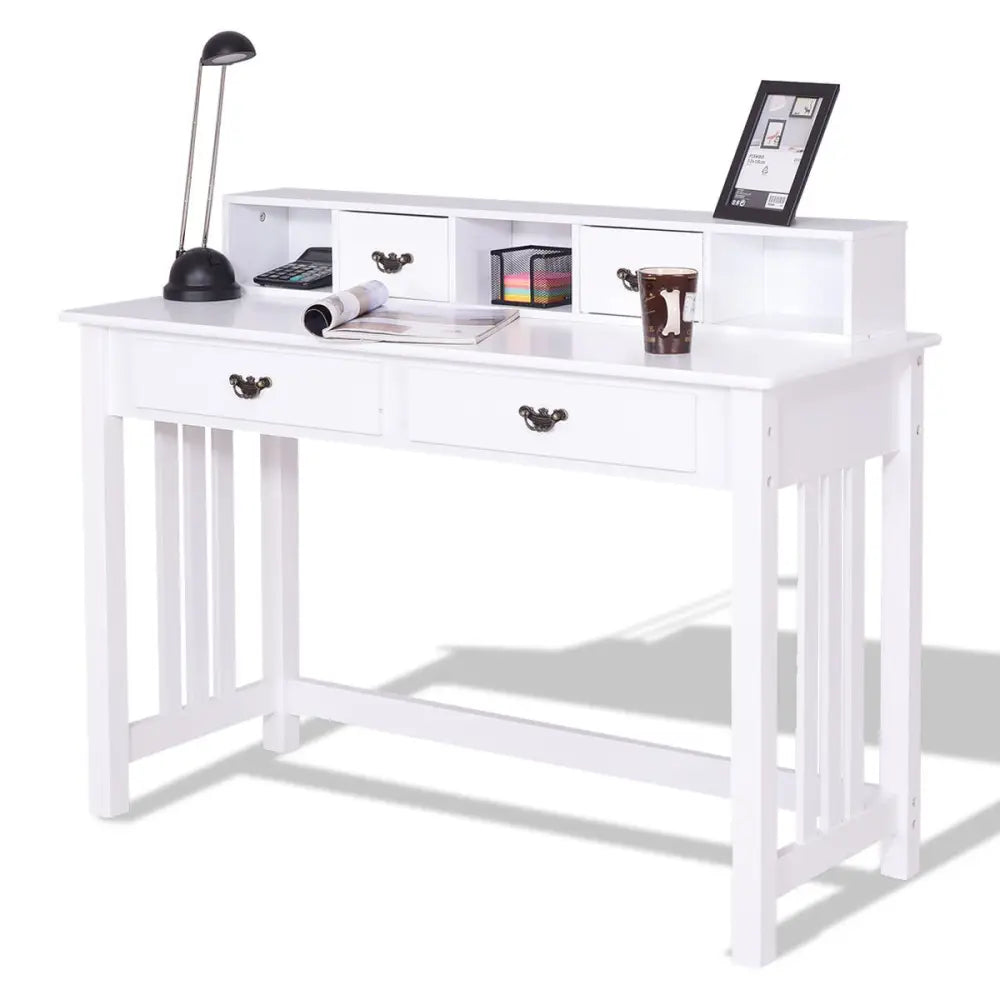 Home Office Writing Mission Computer Desk with 4-Drawer - Writing Desks