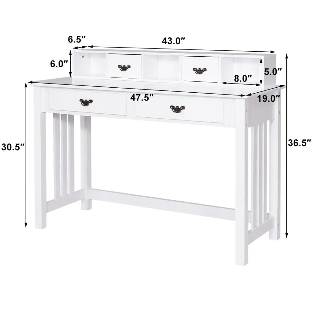 Home Office Writing Mission Computer Desk with 4-Drawer - Writing Desks