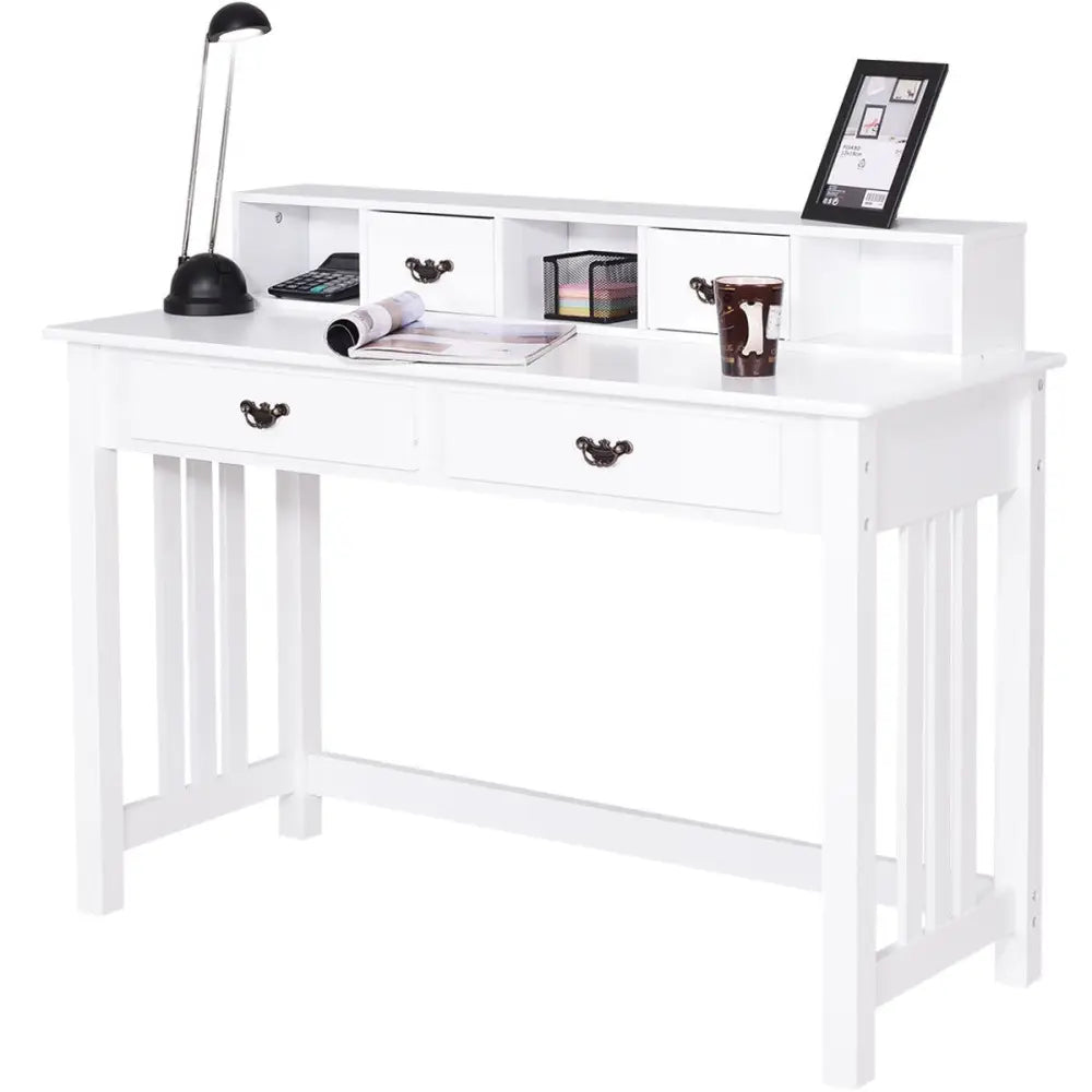 Home Office Writing Mission Computer Desk with 4-Drawer - Writing Desks