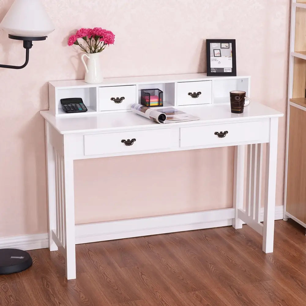 Home Office Writing Mission Computer Desk with 4-Drawer - Writing Desks