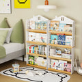 House-Shaped Kids Bookshelf with Anti-falling Baffles-White - White - Kids Storage