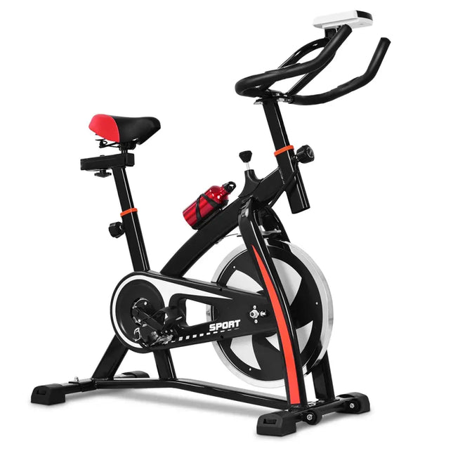 Household Adjustable Indoor Exercise Cycling Bike Trainer with Electronic Meter - Black - Exercise Bikes