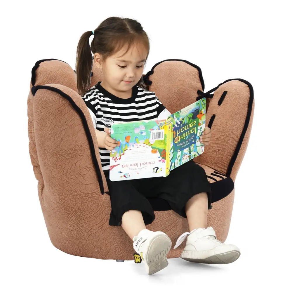 Household Five Fingers Baseball Glove Shaped Kids Leisure Upholstered Sofa - Brown - Kids Chairs & Seating